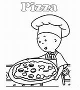 Pizza Coloring Pages Printable Caillou Making Makes Little Big sketch template