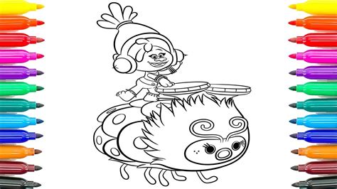 coloring trolls dj suki learning coloring pages  kids