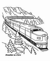 Train Coloring Pages Trains Railroad Steam Drawing Color Printable Car Curve Bnsf Streamliner Freight Bullet Book Getdrawings Caboose Template Real sketch template