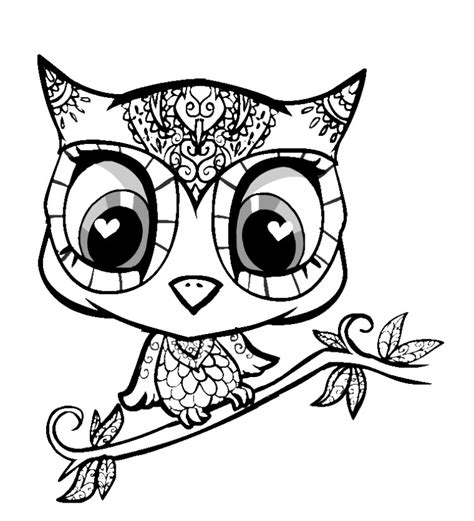 nocturnal bird owl coloring pages  pictures cartoon clip arts print