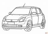 Suzuki Swift Coloring Pages Car Printable Color Toyota Mitsubishi Main sketch template