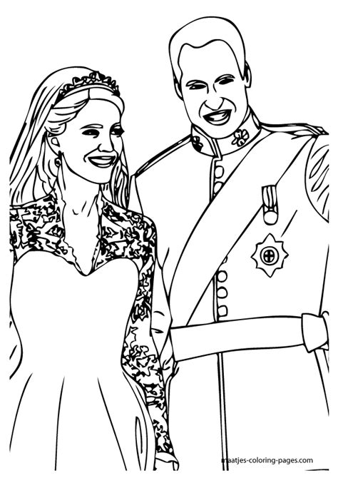 kate  william royal wedding coloring pages