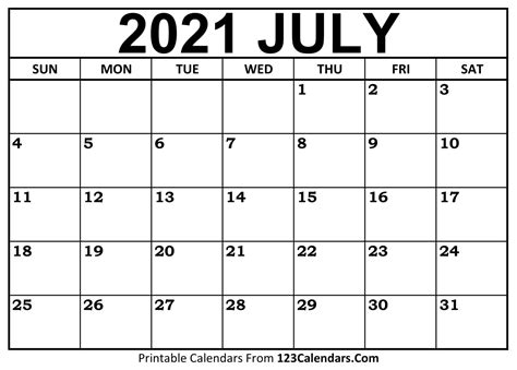 printable july  calendar templates calendarscom