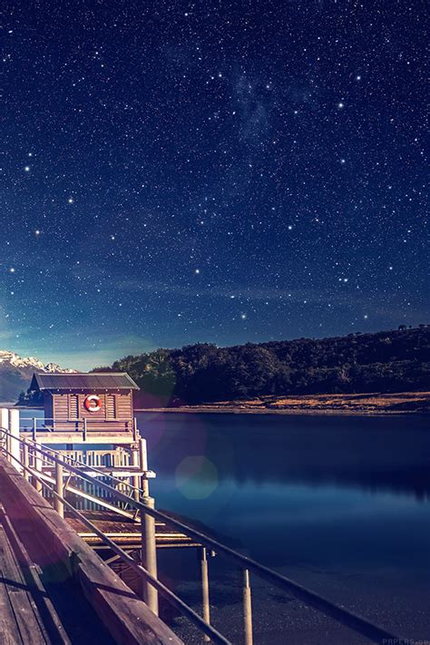 mm11 star shiny lake blue sky space boat flare wallpaper