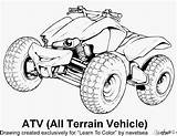 Coloring Atv Wheeler Pages Four Quad Printable Drawing Clipart Color Getcolorings sketch template