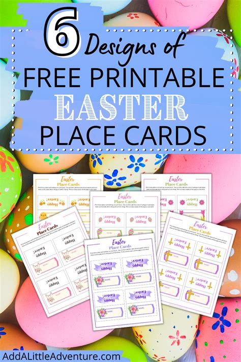 printable easter place cards add   adventure easter place