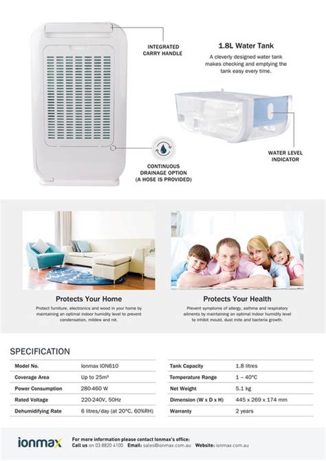 andatech ionmax ion610 desiccant dehumidifier brochure page 2