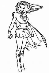 Supergirl Superhero sketch template