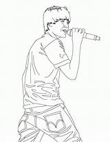 Bieber Justin Draw Coloring Drawing Cartoon Netart Getdrawings sketch template