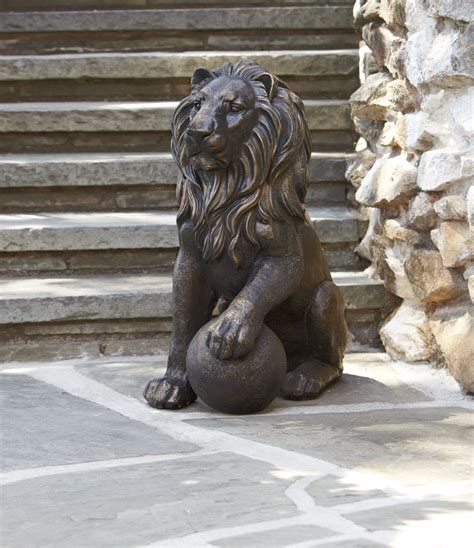 lion statue outdoor living outdoor decor lawn ornaments statues