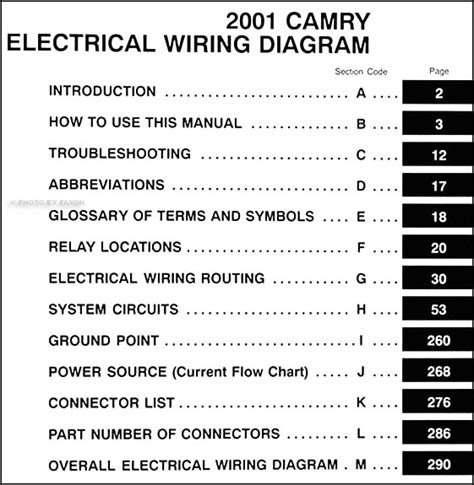 toyota camry wiring diagram manual original