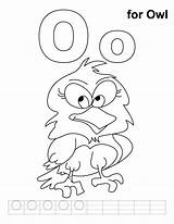 Coloring Owl Pages Handwriting Practice Letter Clipart Octagon Kids Library sketch template