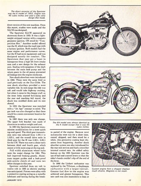 two wheeled motion evolution of the sportster 1972