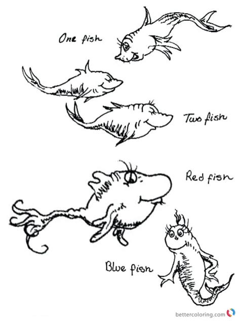 dr seuss  fish  fish coloring pages colorful fishes