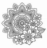 Henna Circular sketch template