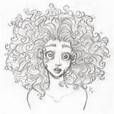 Curly Hair Drawing Wild Girl Drawings Draw Lies Tell Sketches Pencil Merida Brave Girls Sketch Doodle Realistic Reference Anime Dibujos sketch template
