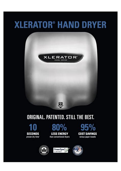 xlerator xl sb stainless steel automatic hand dryer janitorial equipment supply