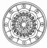 Sonne Mandala sketch template