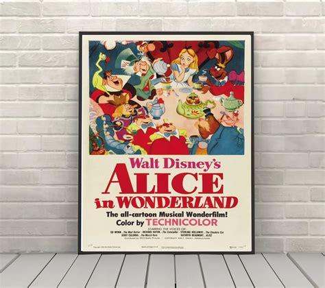 alice  wonderland poster vintage disney classic  posters