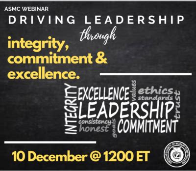 driving leadership  integrity commitment  excellence asmc
