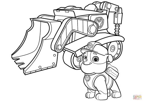 paw patrol rubble  coloring pages