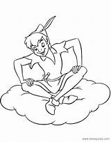 Pan Peter Coloring Pages Sitting Cloud Pdf Disneyclips Funstuff sketch template