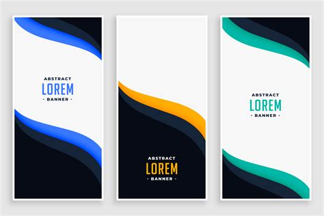elegant business vertical banners  wave style   vector