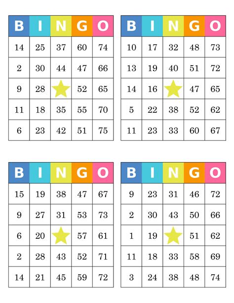 printable bingo cards   page printable bingo cards