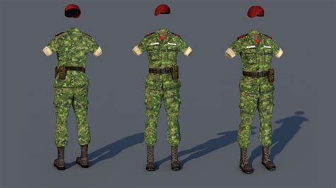 3d Model Military Female Costume Turbosquid 1590473