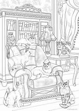 Armchair Cats Favoreads Coloring Club sketch template