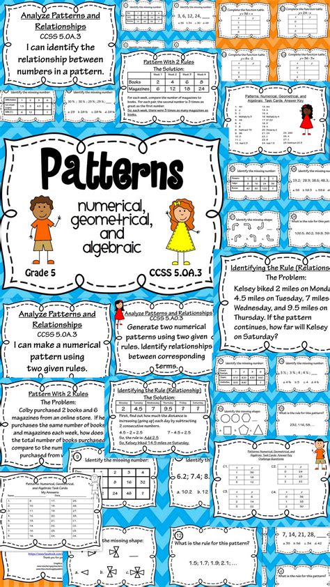 numerical patterns task cards  poster set number patterns math