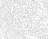 Gogh Starry sketch template