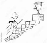 Cartoon Stairs Ladder Fumetto Scala Businessman Sucess Learn sketch template
