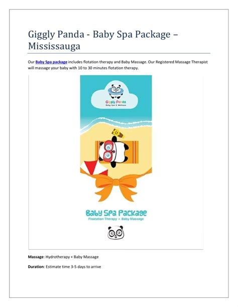 giggly panda baby spa package powerpoint