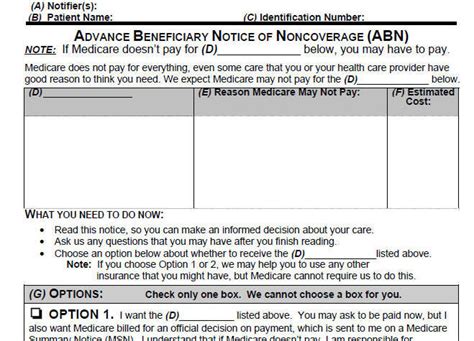 medicare advance beneficiary notice abn cms