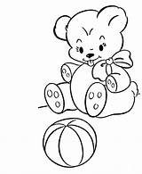 Bear Teddy Coloring Pages Simple Cute Ball Sheets Objects Sorry Activity Template Popular sketch template
