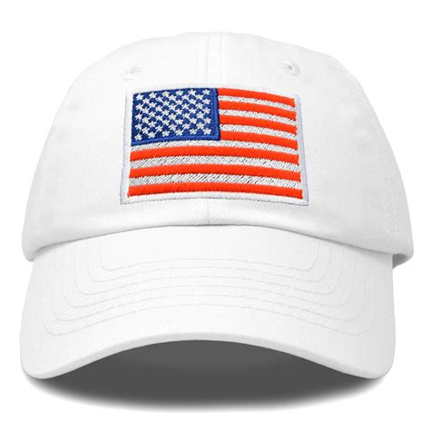 dalix american flag hat premium usa baseball cap in white