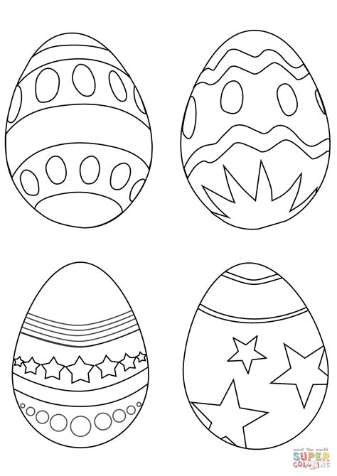 simple easter eggs coloring page  printable coloring pages