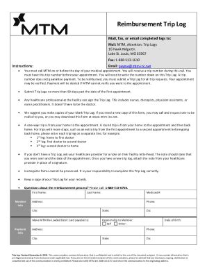 fillable  reimbursement trip log mtm incnet fax email print