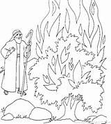 Bush Coloring Pages Moses Burning Colouring Ten Kids Bible Call Color Plagues Craft Activities Printable Story Sunday School Crafts May sketch template