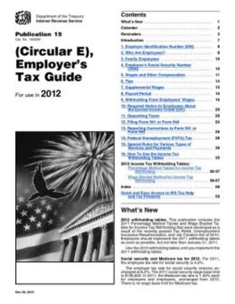 irs circular e publication 15 printable 2015 employers