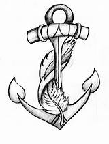 Anchor Tattoo Drawing Tattoos Feather Drawings Designs Anchors Quotes Simple Cute Sketch Cool Deviantart Anker Coloring Dibujos Piercing Lace Future sketch template