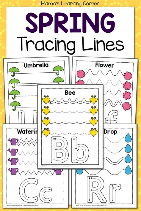 spring tracing worksheets  preschool mamas learning corner