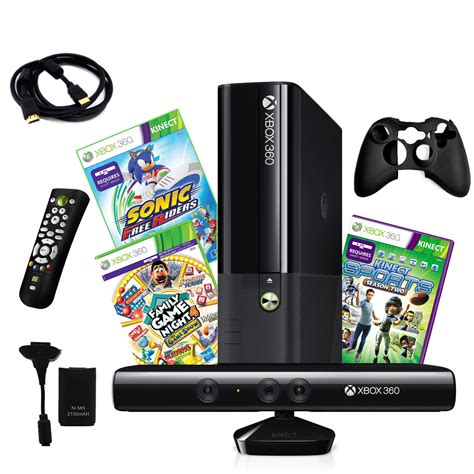 microsoft xbox  gb kinect console   games     accessory kit bundle tvs