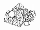 Coloring Christmas Pages Gifts sketch template