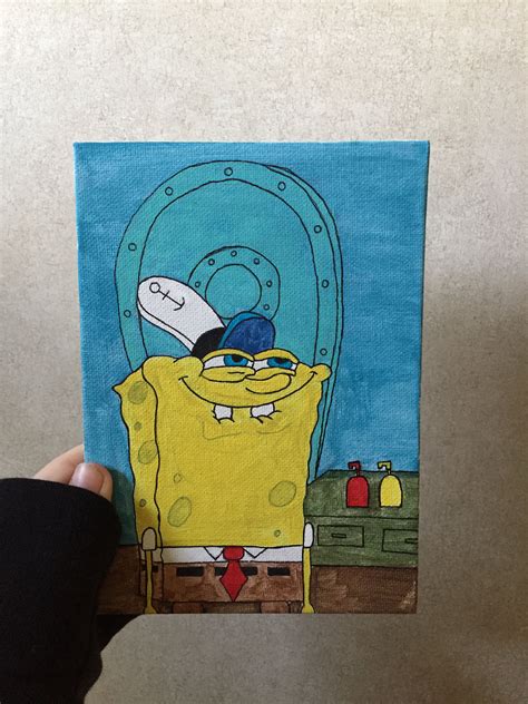 Download Meme Painting Tik Tok Spongebob Png And  Base