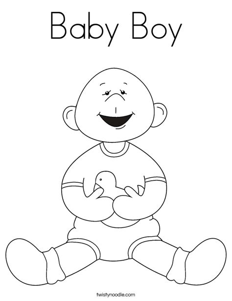 baby boy coloring page twisty noodle