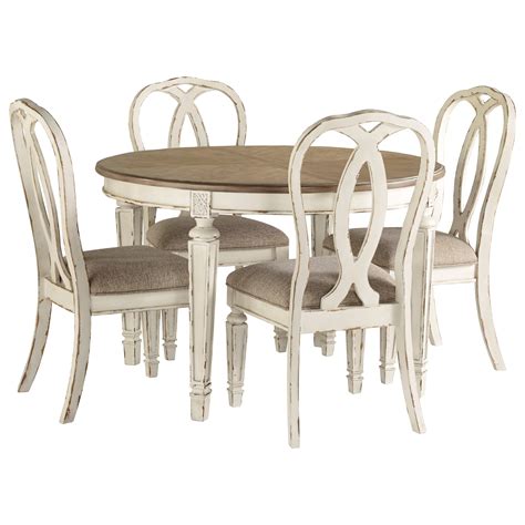 signature design  ashley realyn  piece  table  chair set standard furniture