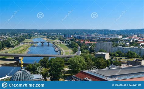 view   city dresden germany stock photo image  dome aerial