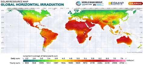 Example Of A Global Solar Map This Map Represents The Average